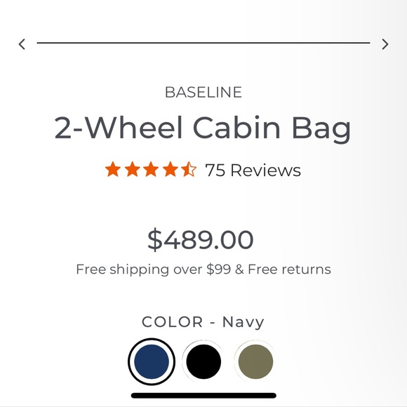 BRIGGS & RILEY BASELINE 13" ROLLING CABIN BAG - NAVY - Picture 9 of 9